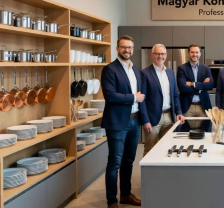 GourmeetNexus szakértő csapata a bemutatóteremben